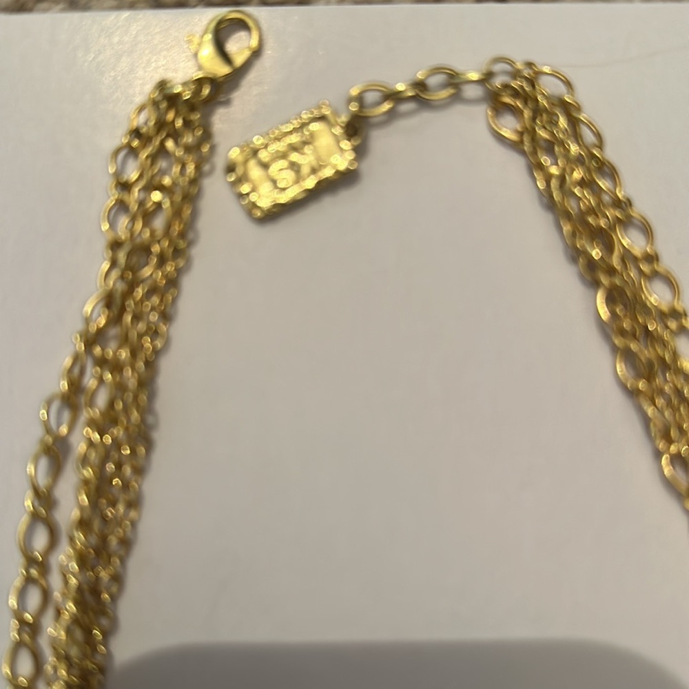 Karine Sultan Double Layer Large Gold Disc Necklace - Picture 3 of 6